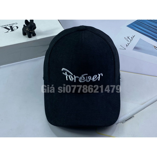 Nón lưỡi trai ❤️ Nhung mịm thêu forever cá tính thời trang hàn quốc