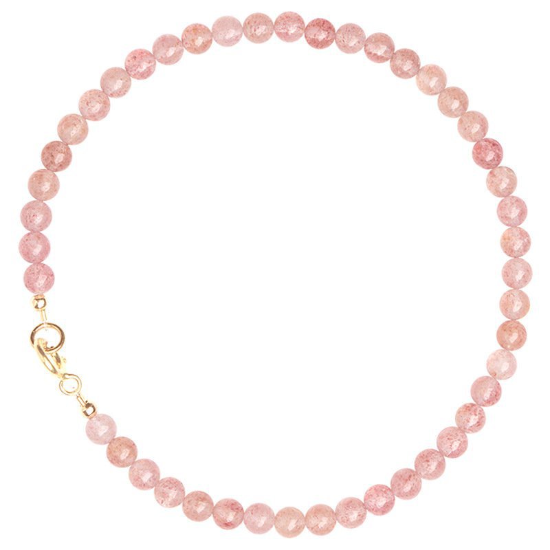 Vòng tay đá thạch anh màu hồng 3mm siêu mịn sang trọng cho nữ