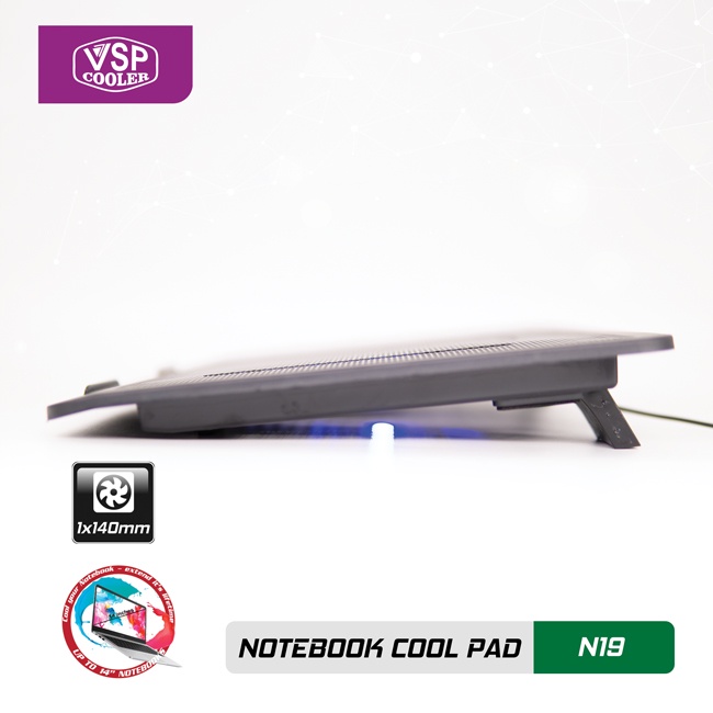 đế tản nhiệt VSP Cooler N19 (1*Fan 14cm)