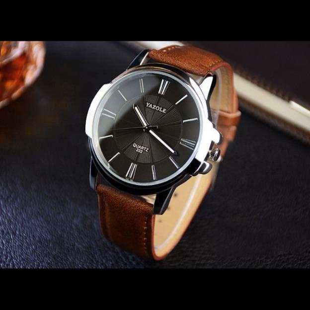 Đồng Hồ Nam Yazole 332 Dây Da Mặt Kim Cổ Điển . | BigBuy360 - bigbuy360.vn