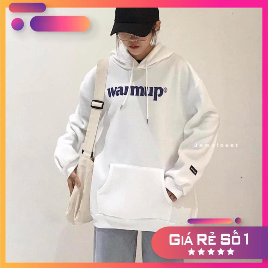 𝑭𝒓𝒆𝒆𝑺𝒉𝒊𝒑 Áo Hoodie WARM UP Ulzzang Hàn Quốc Form Rộng Nam Nữ [Sanunii Shop]