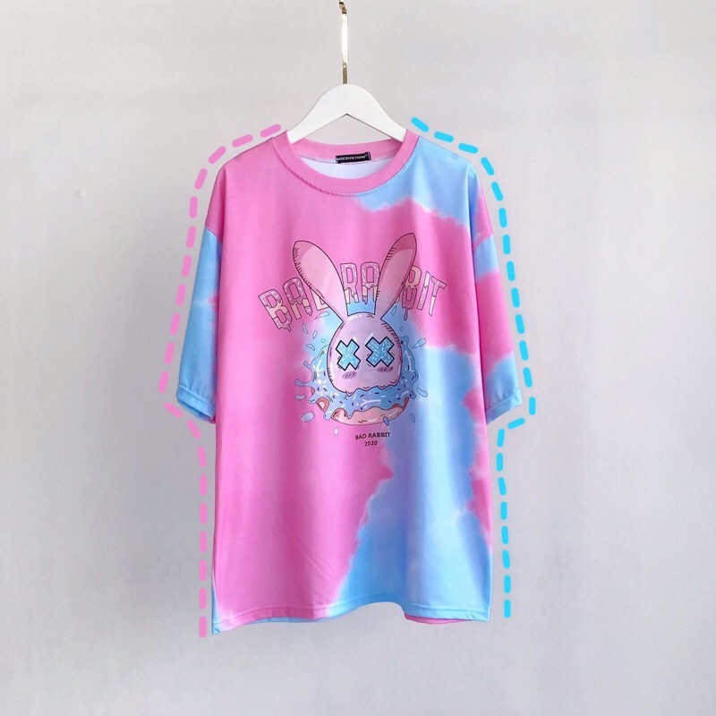 (ẢNH THẬT) Overtee 3D Loang BAD RABIT Tay Lửng Unisex