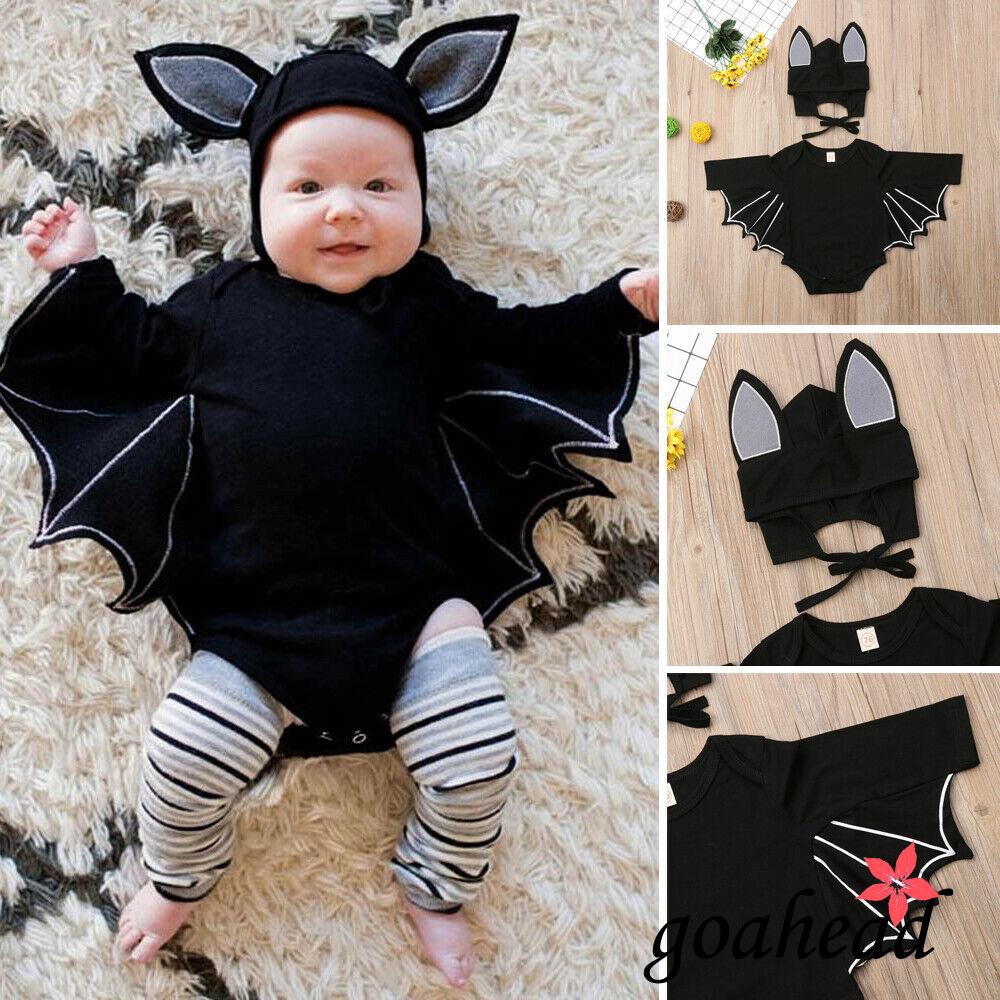 Bộ áo liền quần và mũ hóa trang dơi cho bé vào dịp Halloween