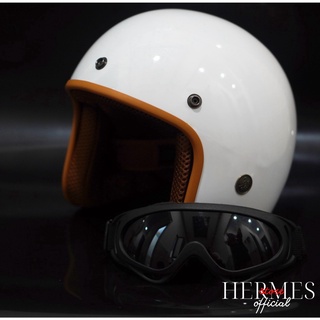 Nón mũ bảo hiểm xe máy nam nữ nửa đầu CHÍNH HÃNG CAO CẤP BAO ĐẬP 3/4 lót nâu UV | MÀU SƠN NHÁM By Hermes Helmet