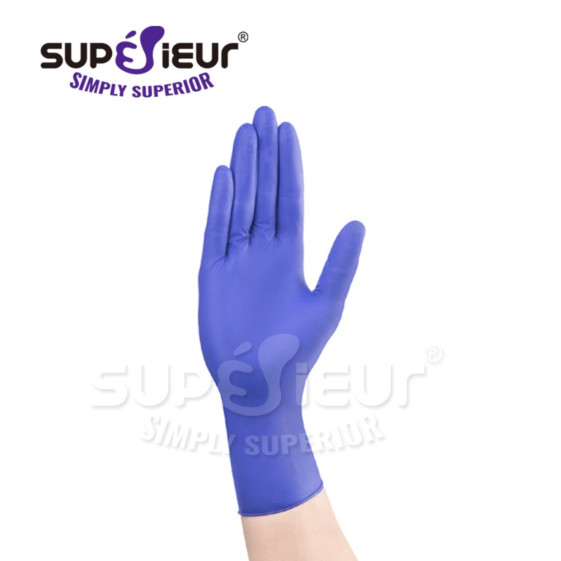 Găng Tay Nitrile Superieur Không bột Màu xanh coban -  Găng tay NBR cao cấp