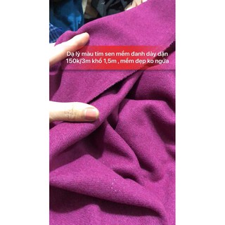 vải dạ tím sen 150k/3m khổ 1,5