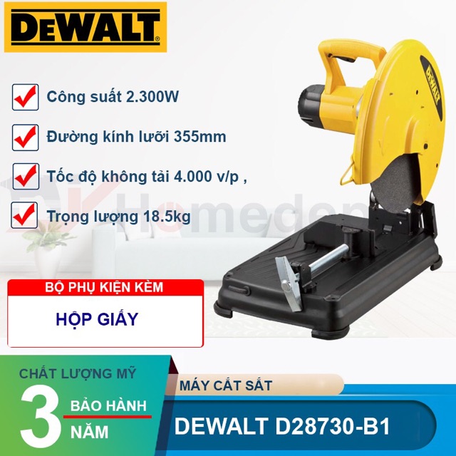 Máy cắt sắt sử dụng đĩa 355mm 2300W Dewalt D28730 - Hàng chính hãng