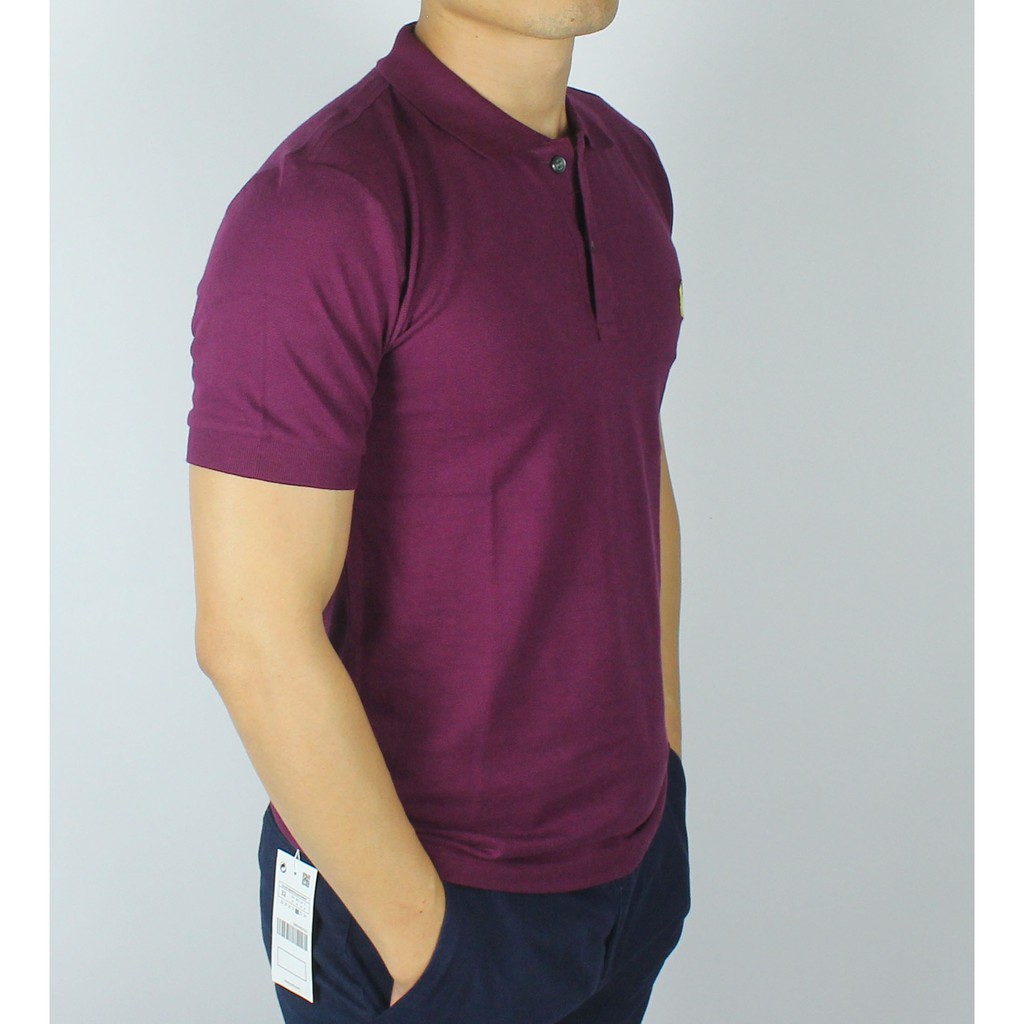 Áo phông ngắn tay cổ bẻ nam màu đỏ tím