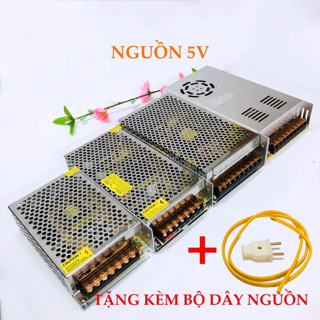 Nguồn tổ ong - Nguồn 5v 60a-40a-20a-10a dùng cho Led, thiết bị điện 5v tặng kèm dây nguồn