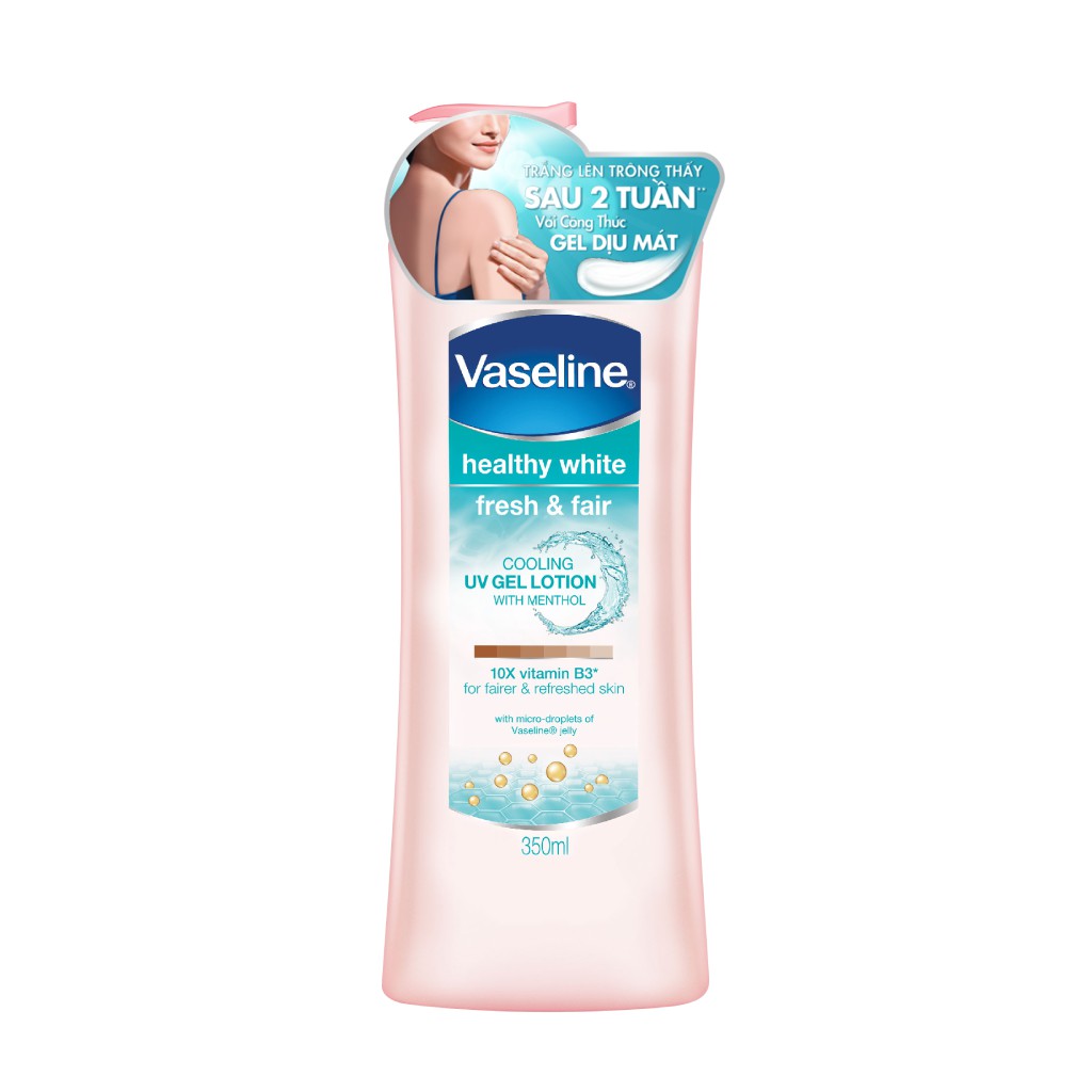 Sữa Dưỡng Thể Vaseline Dịu Mát Và Trắng Da 350ml-  Vaseline Healthy White Fresh & Fair Cooling UV Gel Lotion