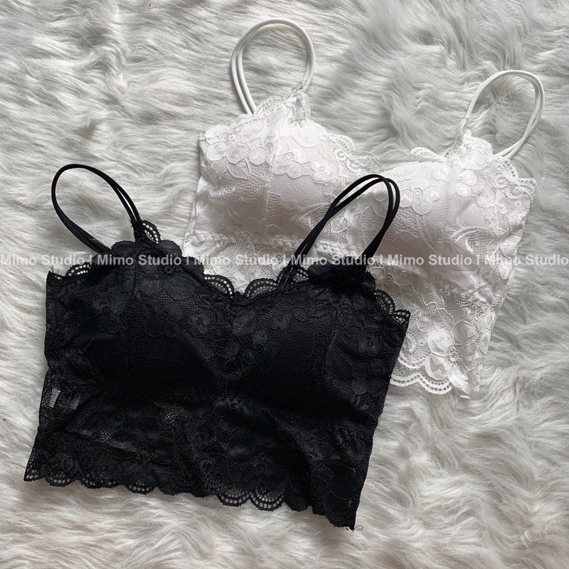 Áo ren dây rút -bra hoa