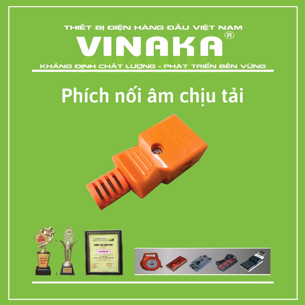 Phích nối âm, ổ cắm nối chịu tải 6000w VINAKA - PN2
