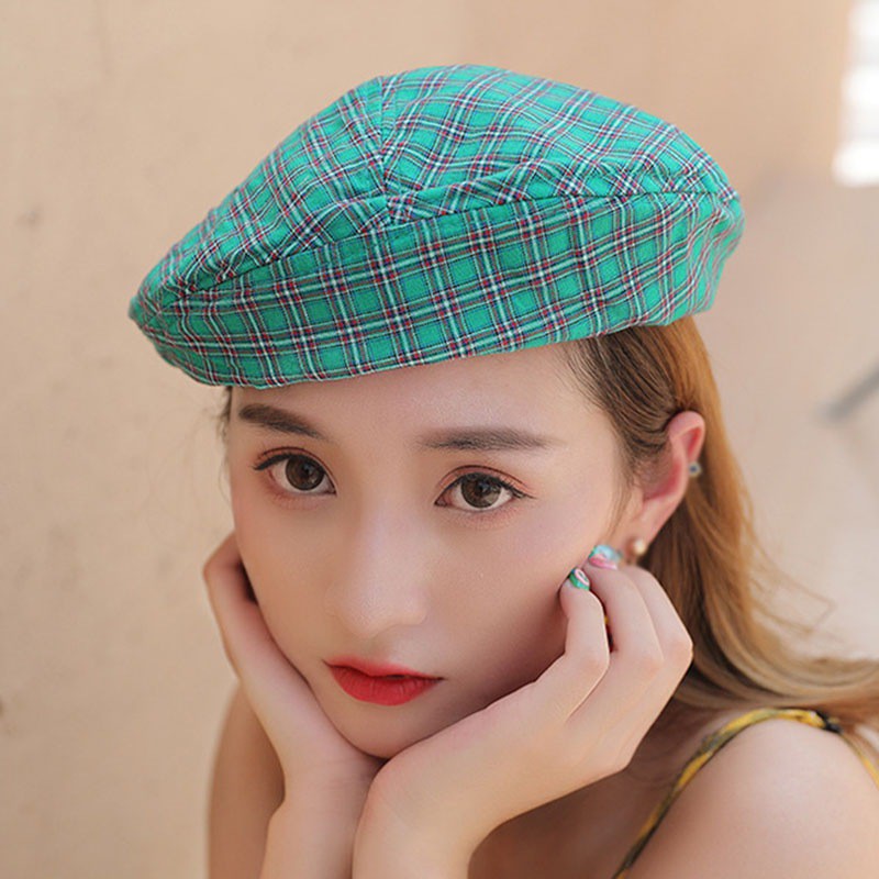 Nón Beret Họa Tiết Caro Thời Trang Cho Nữ