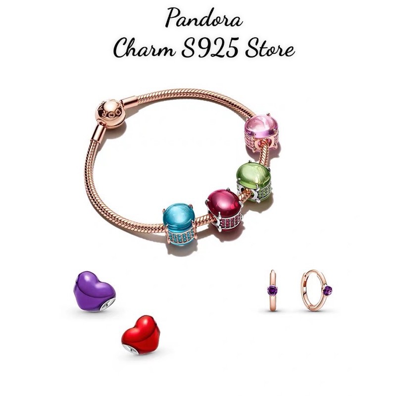 charm pan tim đỏ bộ sưu tập hè 2021 bạc s925 cao cấp