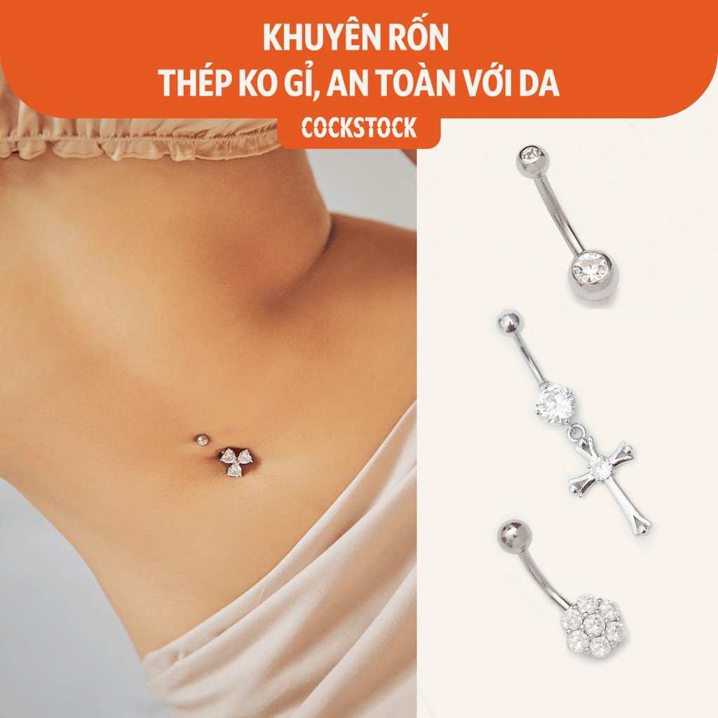 Khuyên rốn đính đá