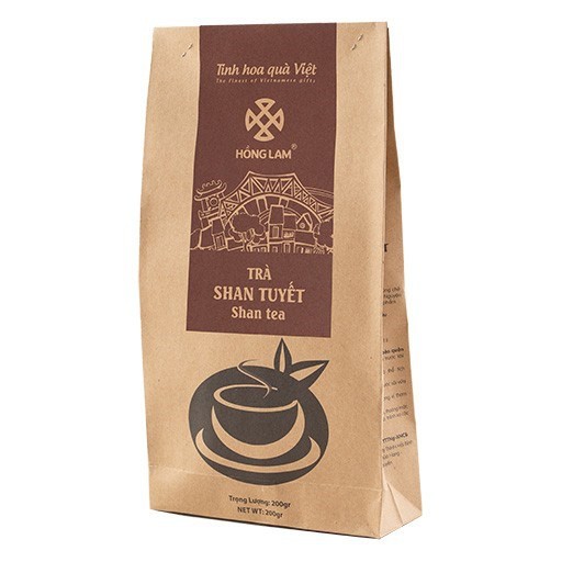 Trà shan tuyết Hồng Lam gói (200gr, 500gr). Có vị chát nhẹ, ngọt hậu