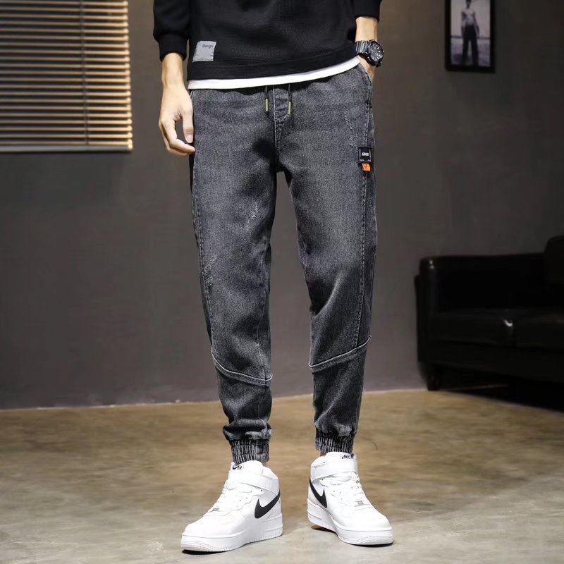 Quần jean ống rộng màu trơn phong cách hiphop năng động đường phố Hàn Quốc cho nam size S-5XL