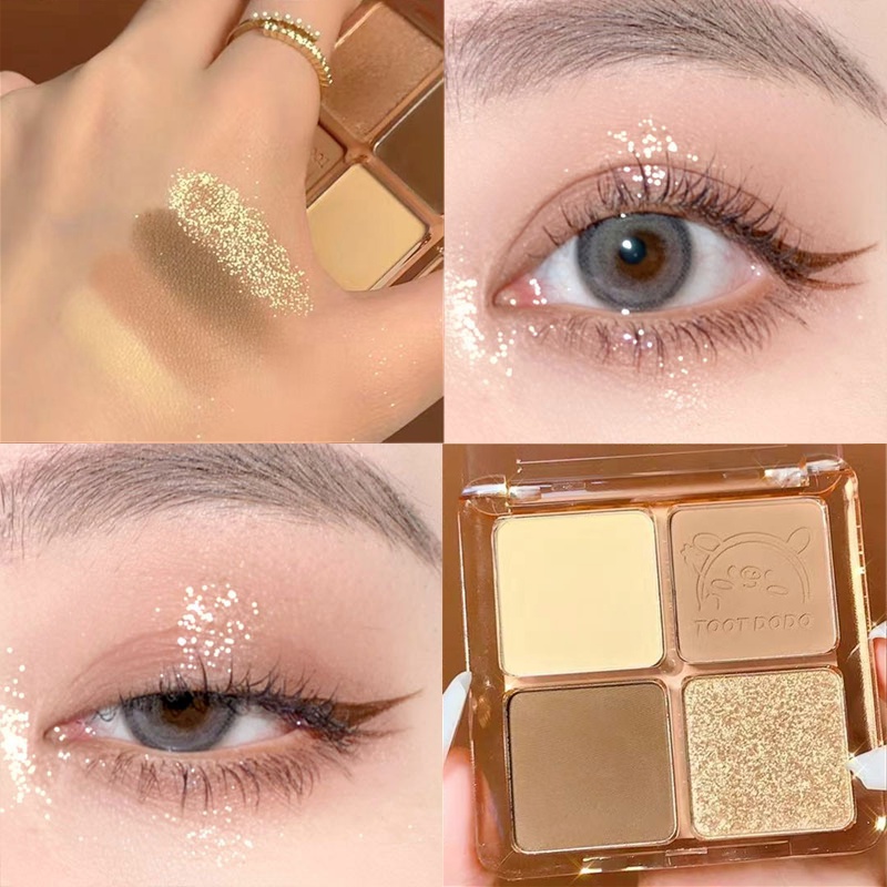 Bảng Phấn Mắt 4 Màu Sắc Hiệu Ứng Lì / Ánh Ngọc Trai Chống Nước Chống Mồ Hôi Bền Màu Dài Lâu