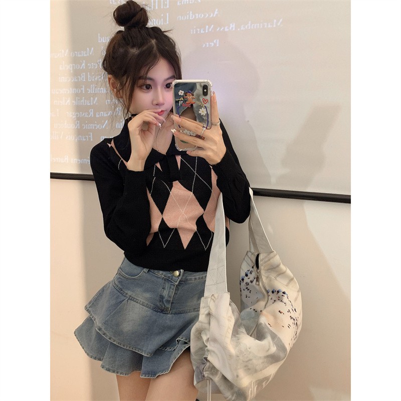 Áo Khoác Nữ Tay Dài Kẻ Sọc Vuông Thời Trang Hàn Quốc | BigBuy360 - bigbuy360.vn