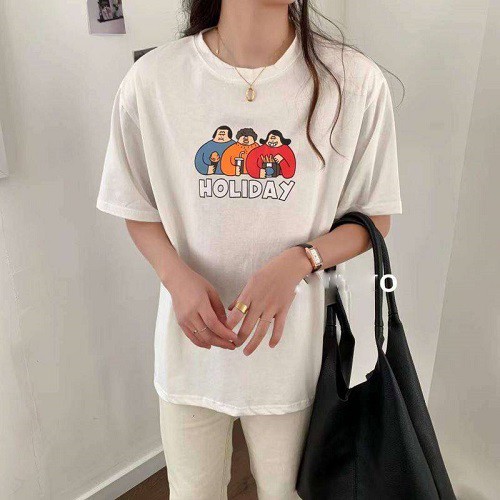 Áo phông Holliday in hình tay lỡ, áo thun 2T unisex form rộng P3 | BigBuy360 - bigbuy360.vn