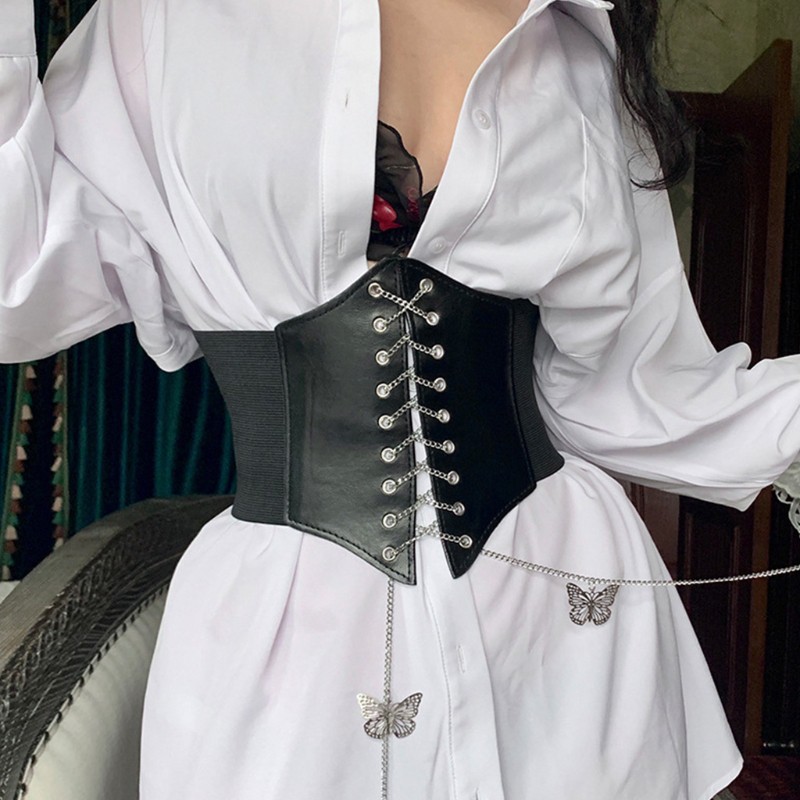 Áo nịt corset chuỗi dây bằng kim loại mặt hình bướm thời trang quyến rũ cho nữ