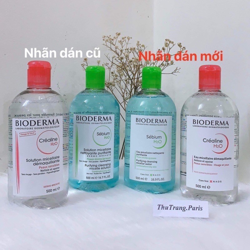 [Mã COS2405 giảm 8% đơn 300K] Nước Tẩy Trang Bioderma H2O 500ml Créaline Hồng, Sébium Xanh [BẢN NỘI ĐỊA PHÁP]