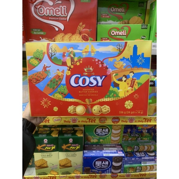 Bánh quy bơ cosy hộp giấy kinh đô 336g kèm túi xách_ HÀNG TẾT