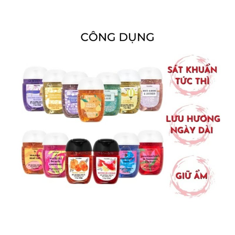 Gel rửa tay khô diệt khuẩn chống dịch Bath &amp; Body Works 29ml