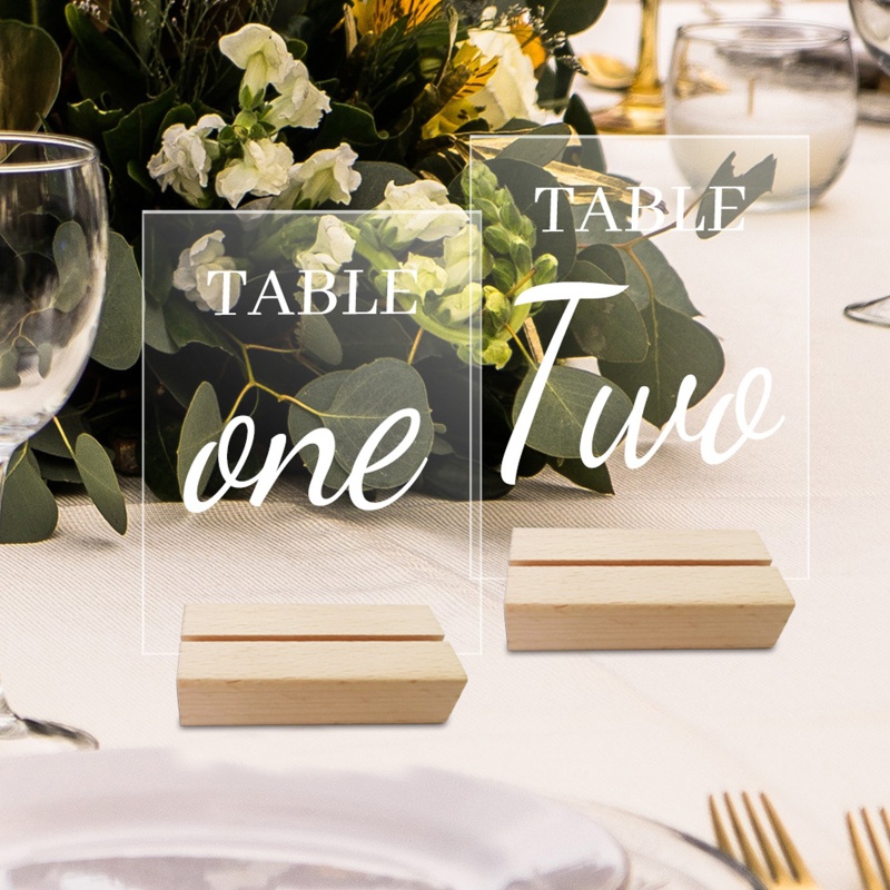 [CH *] Giá Đỡ Biển Số Bàn Tiệc Cưới Bằng Gỗ Hai Mặt Cho Thẻ Thương Mại Menu Trong Suốt F