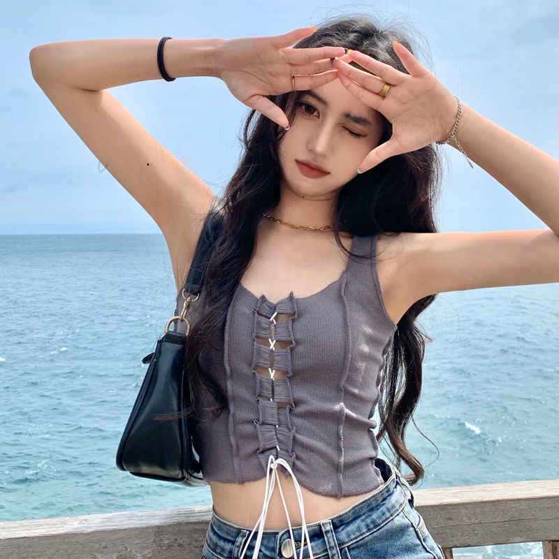 Áo Tank Top Hai Dây Màu Sắc Thời Trang Mùa Hè Quyến Rũ Cho Nữ