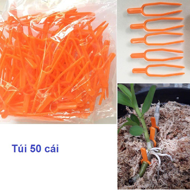 Set 50 cái kẹp dùng để kẹp cố định keiki, kẹp ki trồng phong lan.