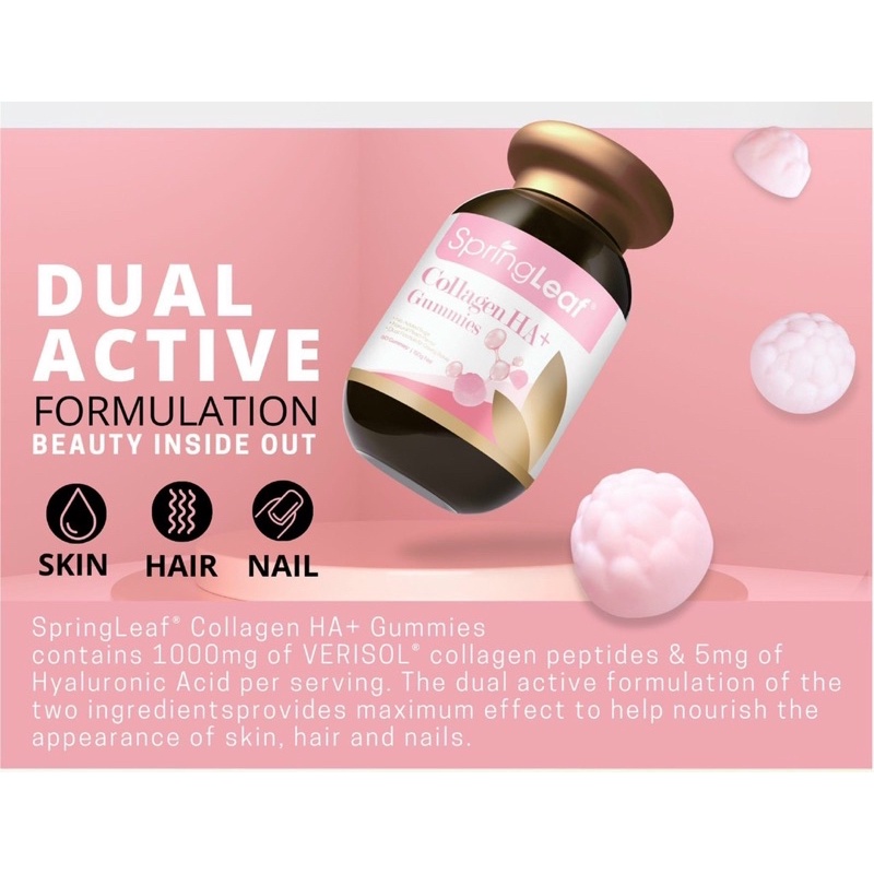 Kẹo dẻo bổ sung Collagen HA+ Springleaf úc