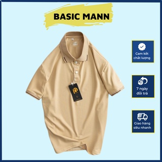 Áo thun Polo nam Basic trơn ngắn tay cổ bẻ có viền cổ cotton cá sấu chuẩn form