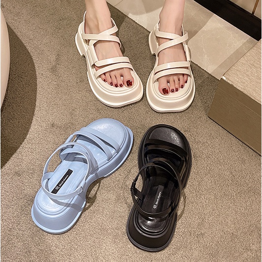 Sandal muffin hở mũi đế bánh mỳ phong cách hàn quốc 2022