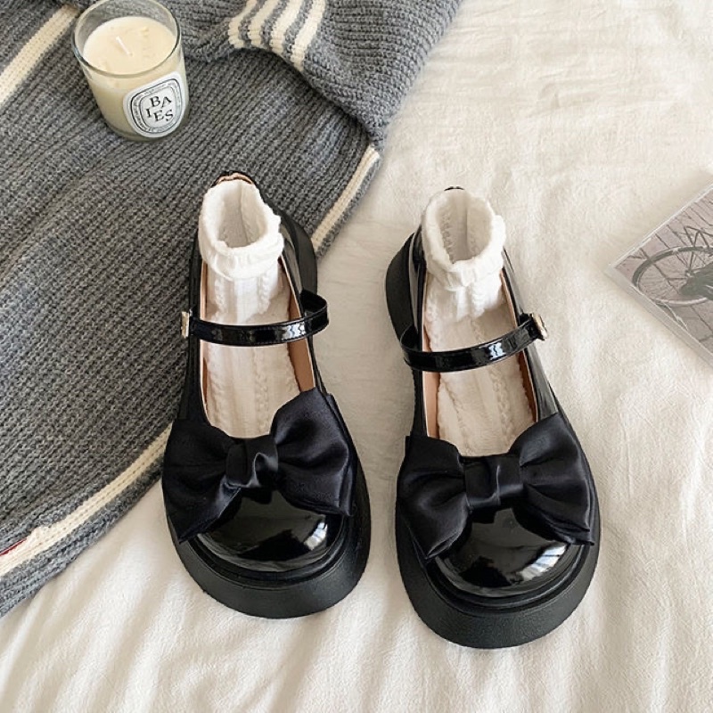 GIÀY LOLITA ĐÍNH NƠ XINH XẮN ĐÁNG YÊU ĐẾ CAO 5,5CM