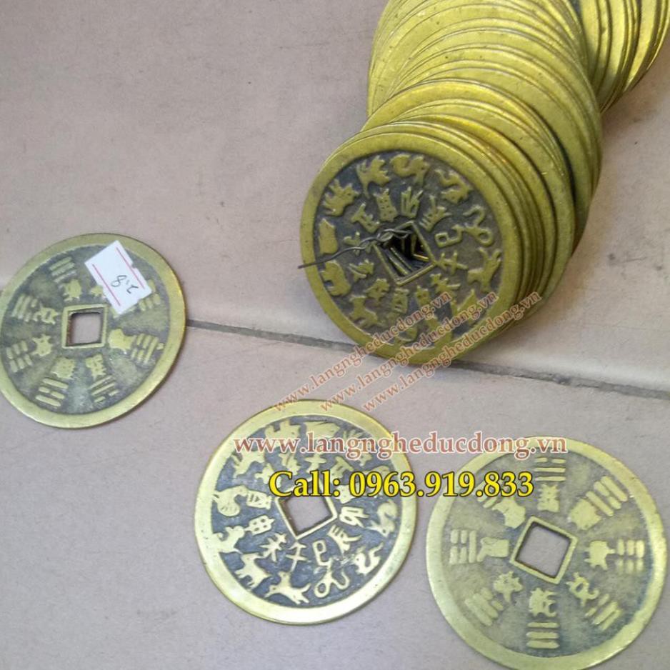 Tiền xu thái tuế 12 con giáp bằng đồng , vật phẩm phong thủy