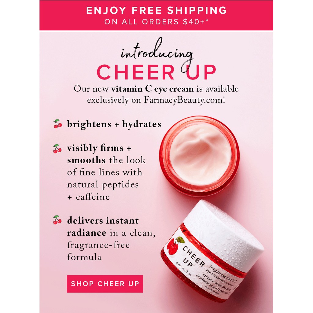 FARMACY 🌿 Kem Dưỡng Giảm Quầng Thâm Mắt Cheer Up Brightening Vitamin C Eye Cream with Acerola Cherry | BigBuy360 - bigbuy360.vn