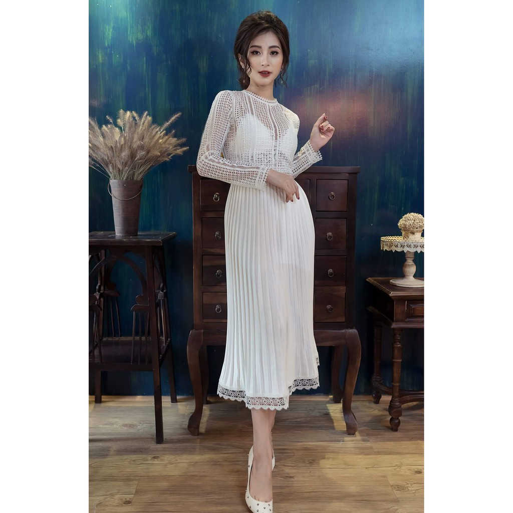 Mimi's Fashion - ĐẦM REN CAO CẤP PHỐI CHÂN VÁY DẬP LY