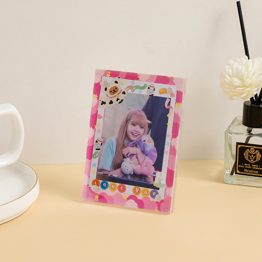 Giá Đỡ Ảnh / Poster Để Bàn Bằng Acrylic 3 Inch Dùng Trang Trí Nhà Cửa