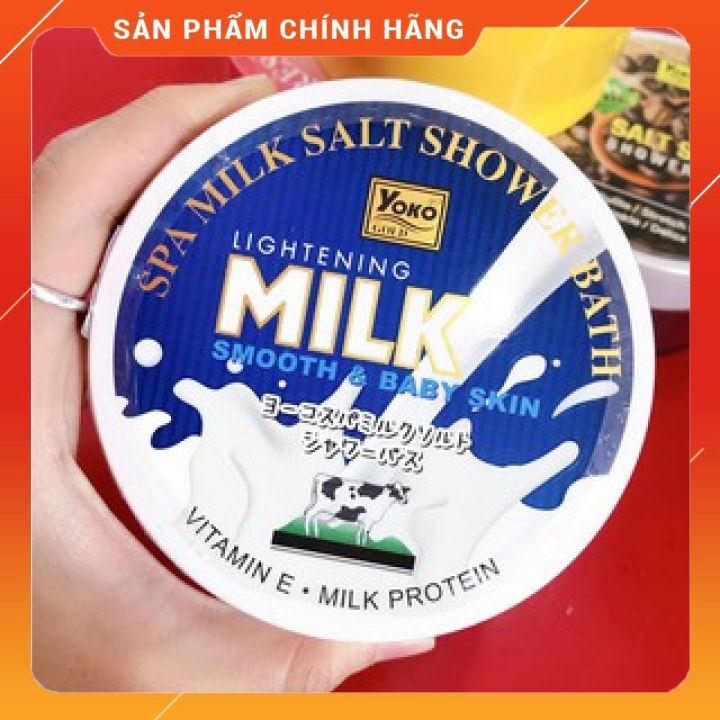 Muối tắm sữa bò tẩy da chết,trắng da, ngừa mụn Yoko Thái Lan 380g(Hàng chính hãng)