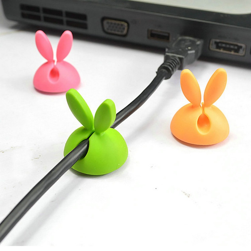 Kẹp Cố Định Dây Cáp Hình Tai Thỏ Dễ Thương