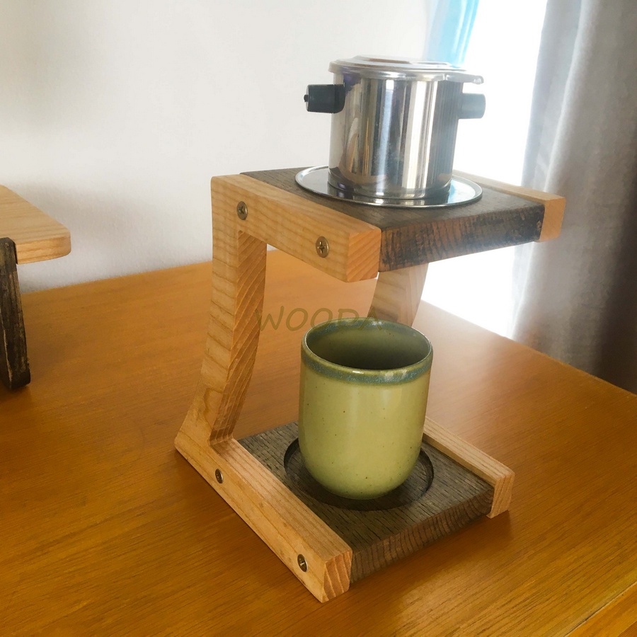 Giá đỡ phin pha cà phê tháo lắp tiện dụng từ gỗ tự nhiên