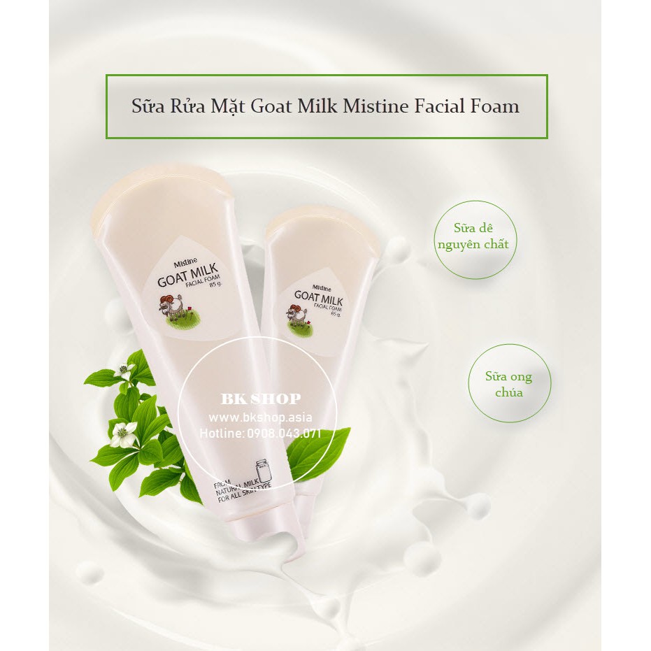 [ Auth Thái DATE T11/2021 ] SỮA RỬA MẶT MISTINE GOAT MILK