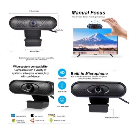Máy tính WEBCAM Full HD WEB CAM LAPTOP 1080P USB + MIC 1920X1080-2MP | BigBuy360 - bigbuy360.vn