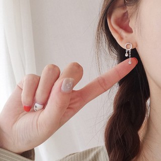 OD - Khuyên tai nữ KT43 VÒNG TRÒN NHỎ CÓ 2 GIỌT NƯỚC Bông tai Hoa tai xinh xắn hàng thiết kế <LT00> Đồ Múa Lotus