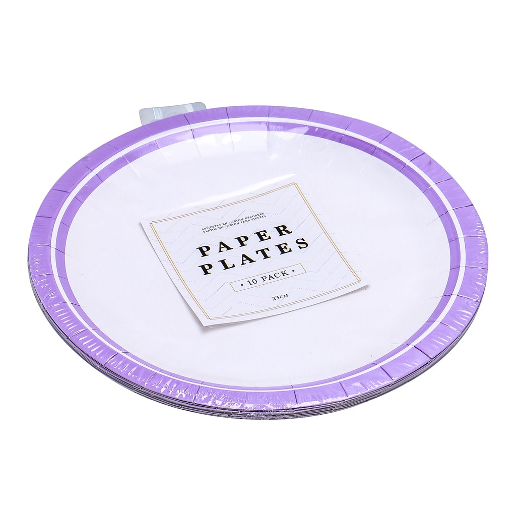 Đĩa Dùng Tiệc 23cm Màu Tím 10 Cái/Bộ Uncle Bills YT0076