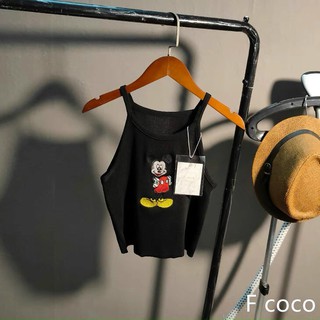 Áo yếm len 2 dây Mickey