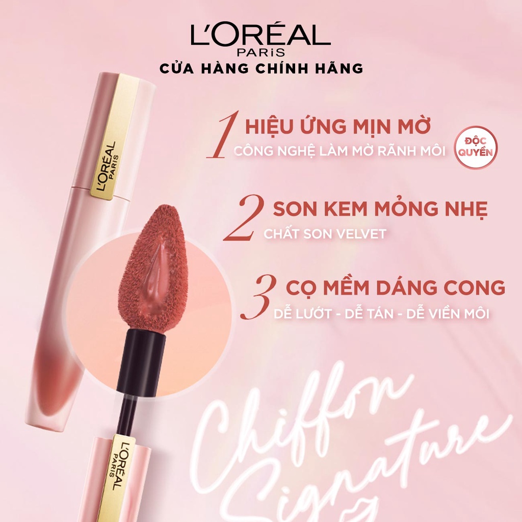 Son mịn lì cao cấp L'Oréal Paris Chiffon Signature 7ml