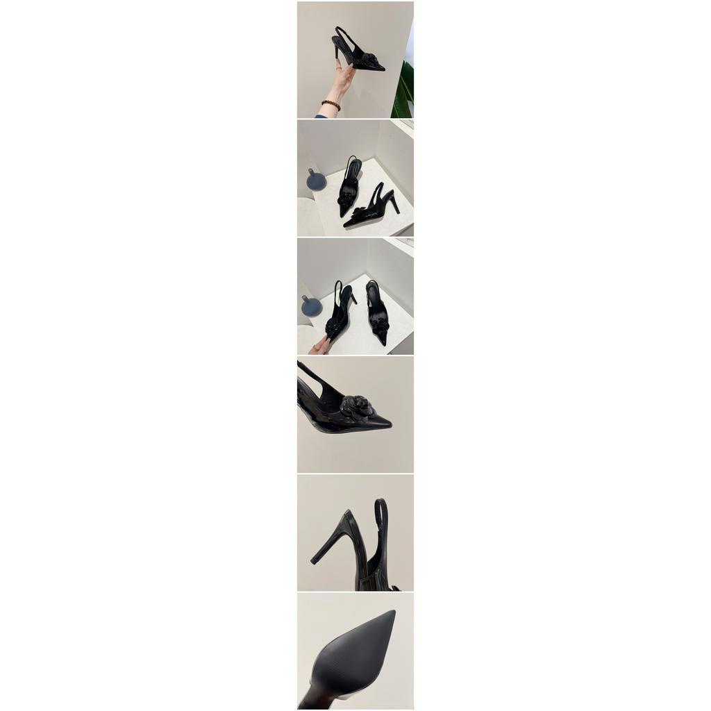 Giày Cao Gót 3.94 Inches Mũi Nhọn Size 35-42 In Hoa Hồng Thời Trang