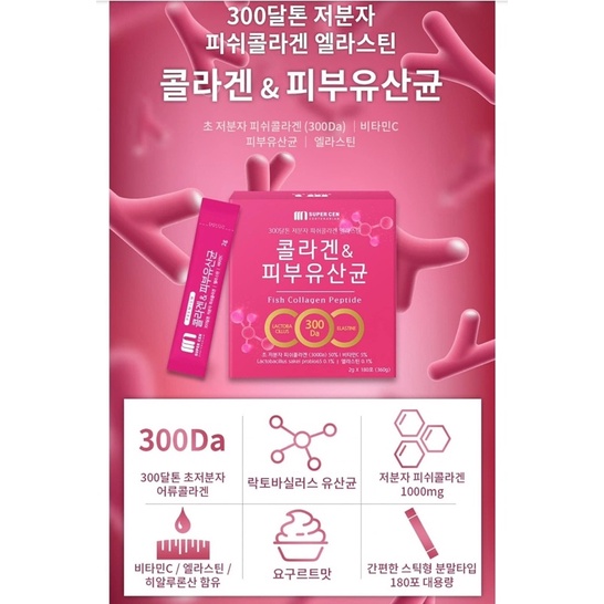 Bột uống Fish Collagen Peptide Elastin siêu vi nano Super Cen 180 gói